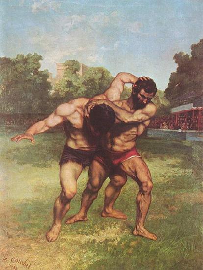 Gustave Courbet Ringkampfer oil painting image